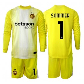 Dětské fotbalový komplet Inter Milan Yann Sommer #1 Brankář Venkovní košile 2025-26 Dlouhým Rukávem